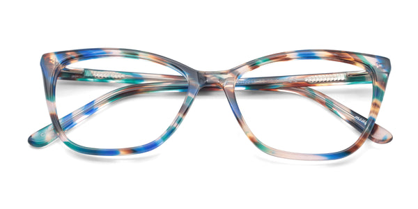 vow cat eye blue eyeglasses frames top view