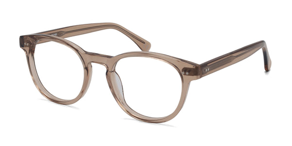 willie oval brown eyeglasses frames angled view