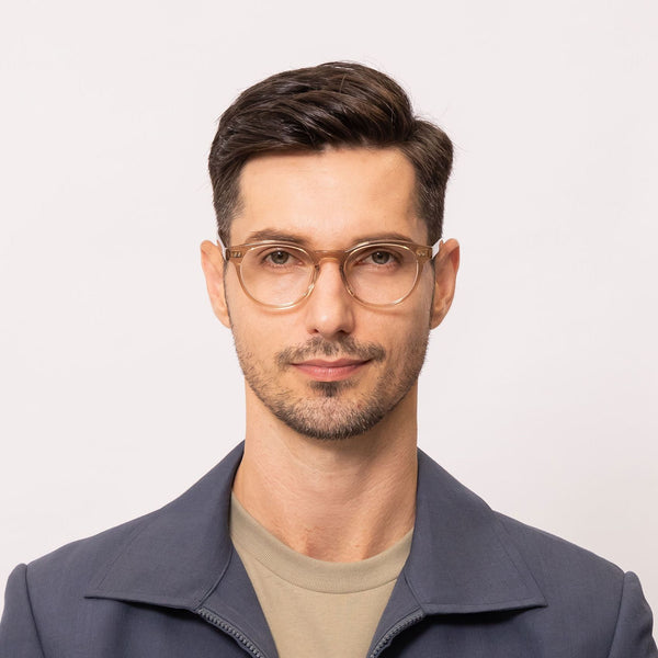 willie oval brown eyeglasses frames for men front view