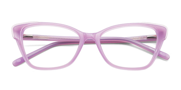 wink cat eye purple eyeglasses frames top view