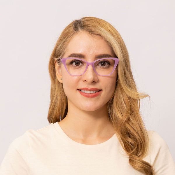 wink cat eye purple eyeglasses frames for women front view