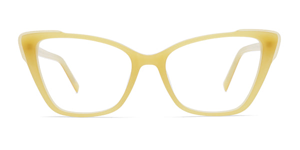 wink cat eye yellow eyeglasses frames front view