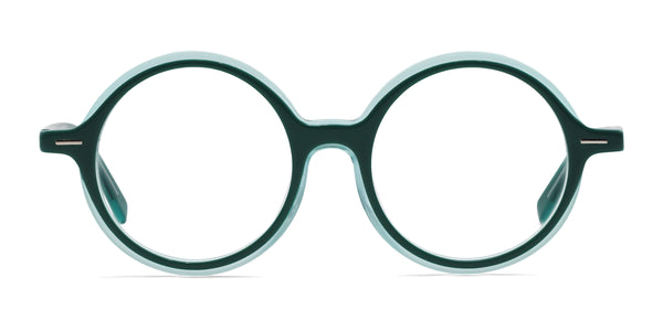 winnie round green eyeglasses frames front view