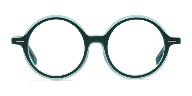 winnie round green eyeglasses frames front view