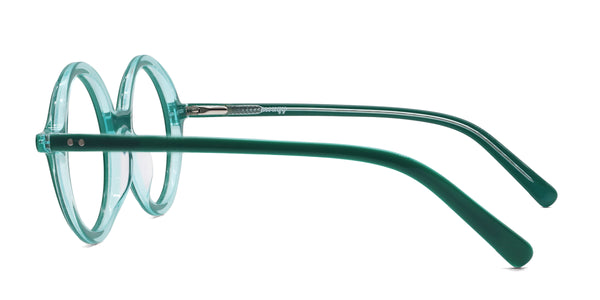 winnie round green eyeglasses frames side view