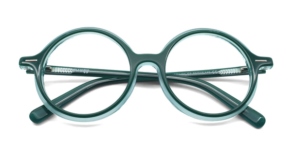 winnie round green eyeglasses frames top view