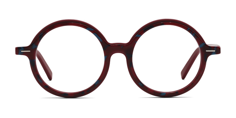 winnie round red eyeglasses frames front view