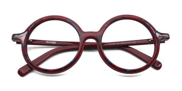 winnie round red eyeglasses frames top view