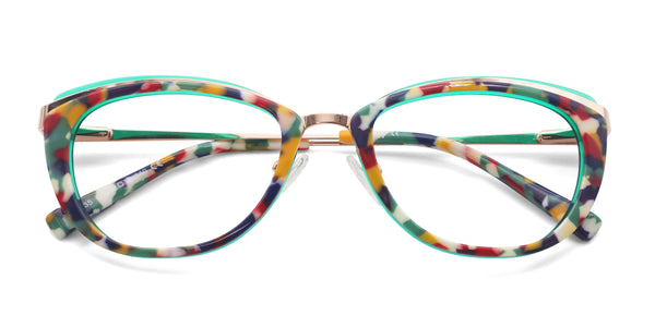 xany cat-eye tortoise eyeglasses frames top view