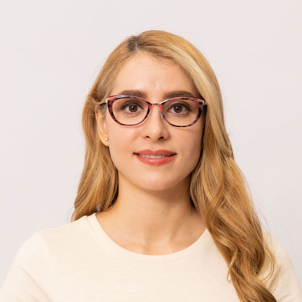 xany cat-eye red eyeglasses frames for women front view