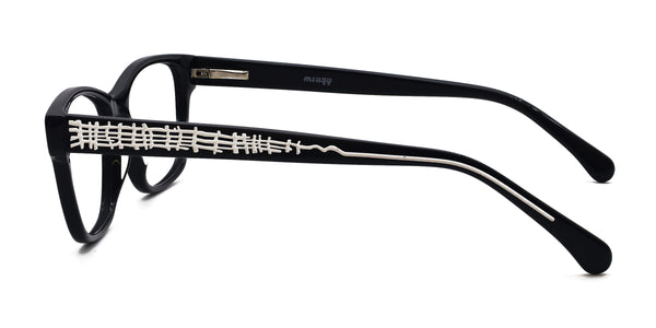 xper rectangle black eyeglasses frames side view