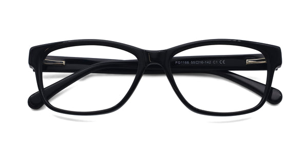 xper rectangle black eyeglasses frames top view