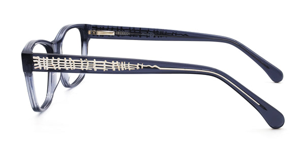 xper rectangle gray eyeglasses frames side view