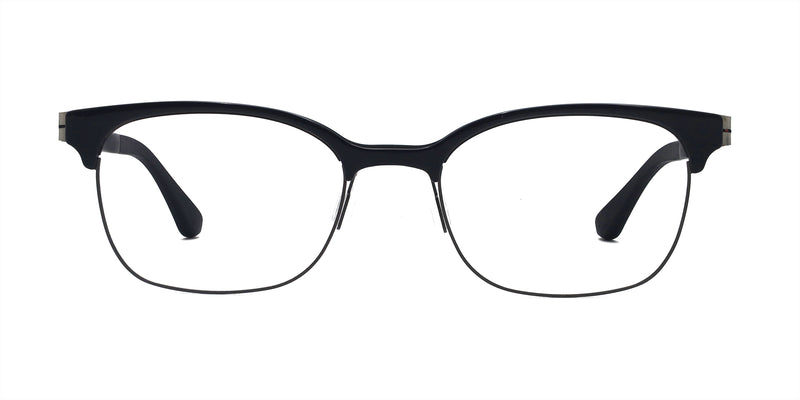 zen rectangle black eyeglasses frames front view