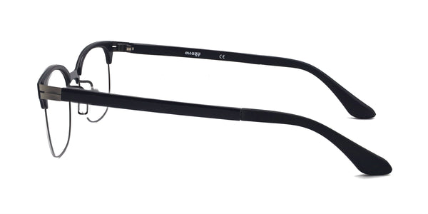 zen rectangle black eyeglasses frames side view