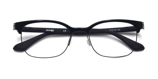 zen rectangle black eyeglasses frames top view