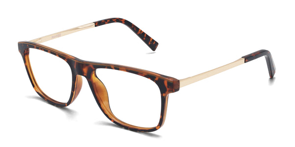 zion rectangle tortoise gold eyeglasses frames angled view