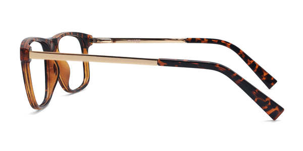 zion rectangle tortoise gold eyeglasses frames side view