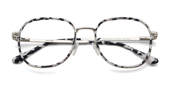 zizz geometric white black eyeglasses frames top view