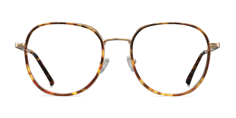 zizz geometric tortoise eyeglasses frames front view