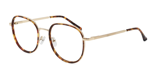 zizz geometric tortoise eyeglasses frames angled view