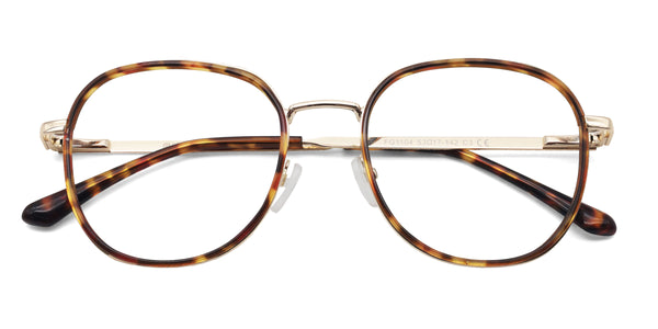 zizz geometric tortoise eyeglasses frames top view