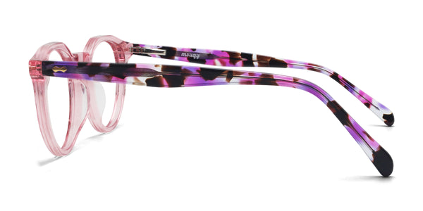 zowie oval clear pink eyeglasses frames side view