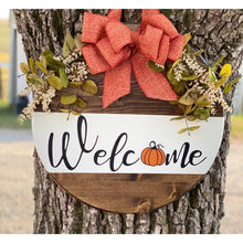 Load image into Gallery viewer, Welcome Pumpkin Wood Sign
