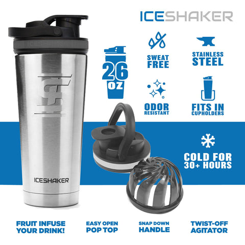 Ice Shaker 26Ocean 26 oz Water Bottle Ocean Breeze