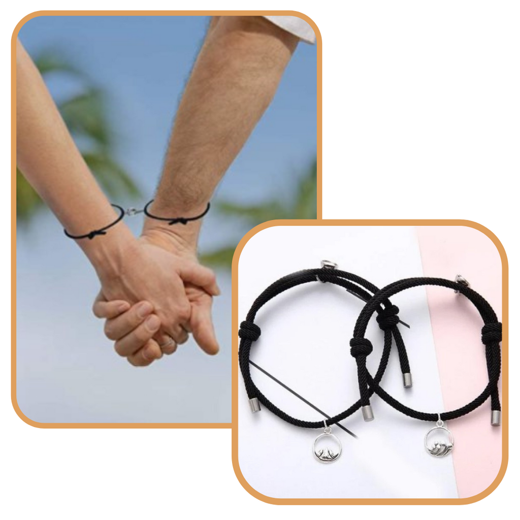 Bracelet de couple magnétique - union mains - ouistiprix