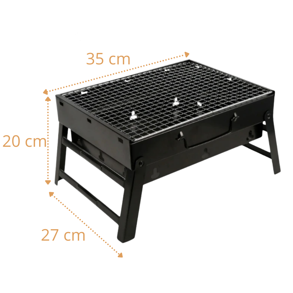 Barbecue pliable et portable avec poignée de transport - Dimensions - Ouistiprix