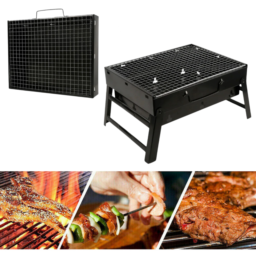 Barbecue pliable et portable avec poignée de transport - construction durable - Ouistiprix