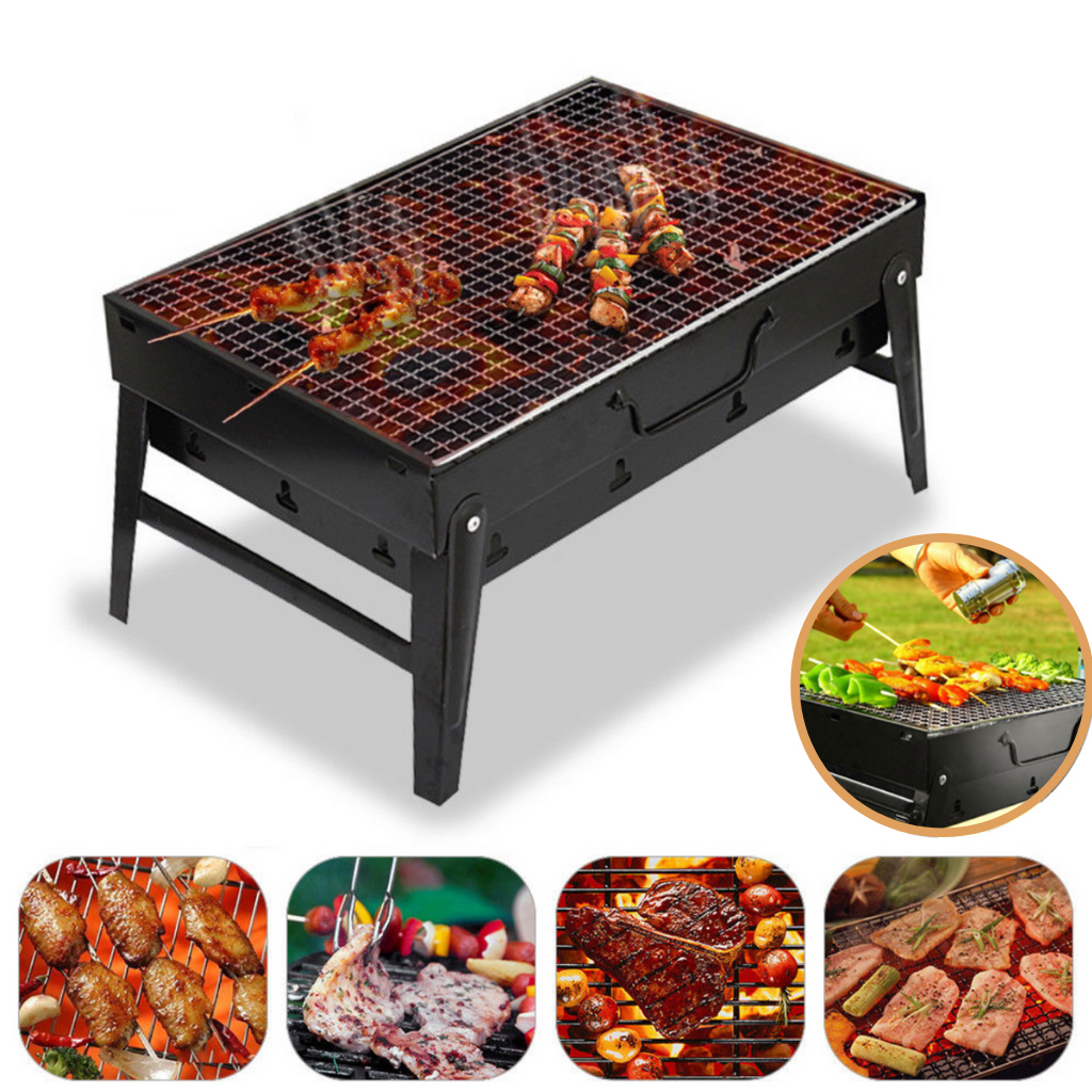 Barbecue pliable et portable avec poignée de transport - Large grille de cuisson - Ouistiprix