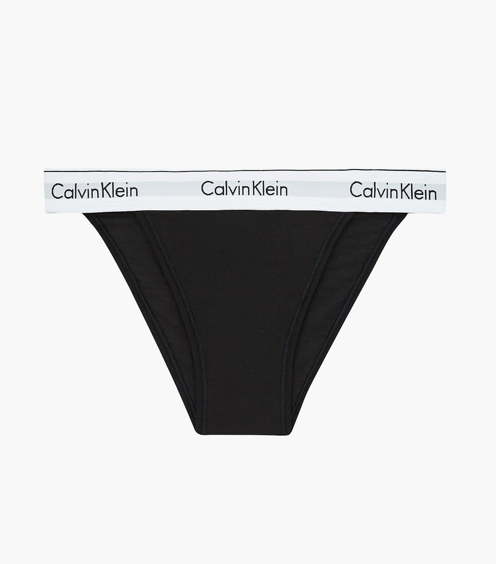 CALVIN KLEIN-MODERN COTTON - HIGH LEG TANGA BLACK – Elegant Undies