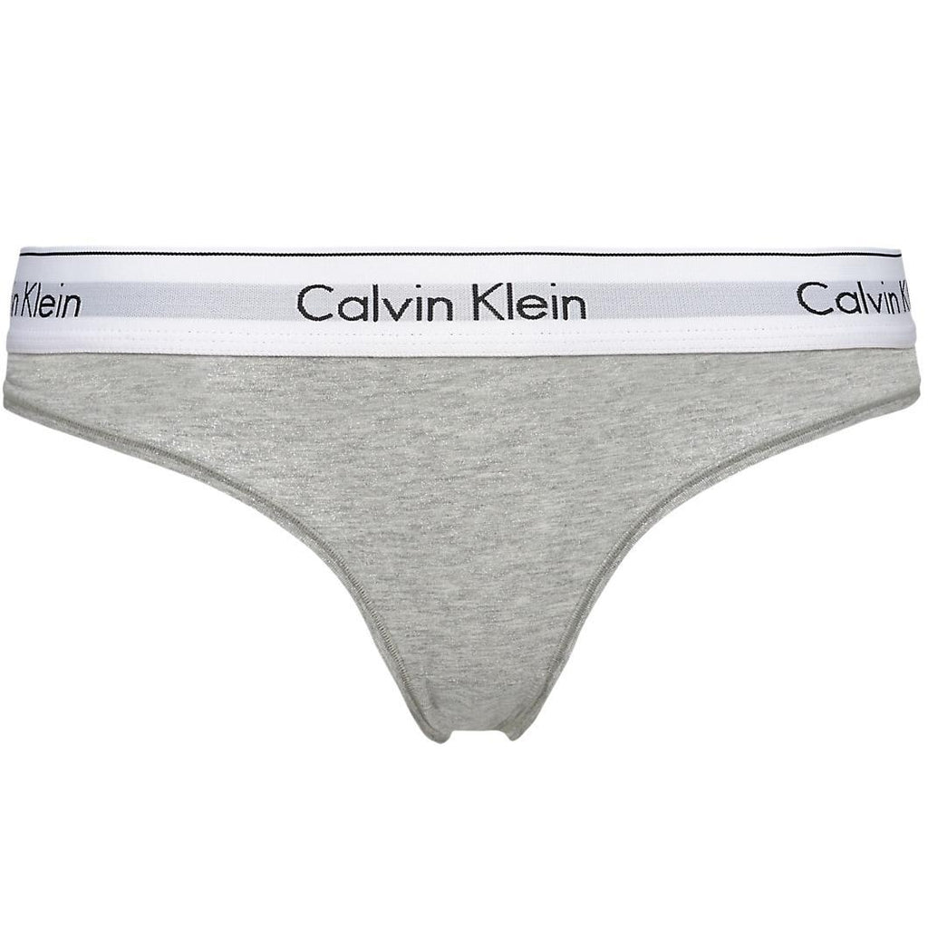 CALVIN KLEIN - MODERN COTTON STRING THONG - GREY HEATHER – Elegant Undies