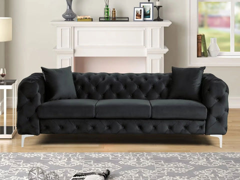 Chesterfield Vintage Three Seater Fabric Sofa