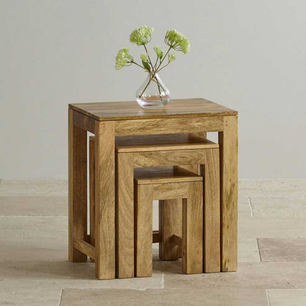 oak furniture land nest of table