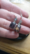 Load and play video in Gallery viewer, Sterling Silver Faceted and Roundelle Cut Labradorite Earrings
