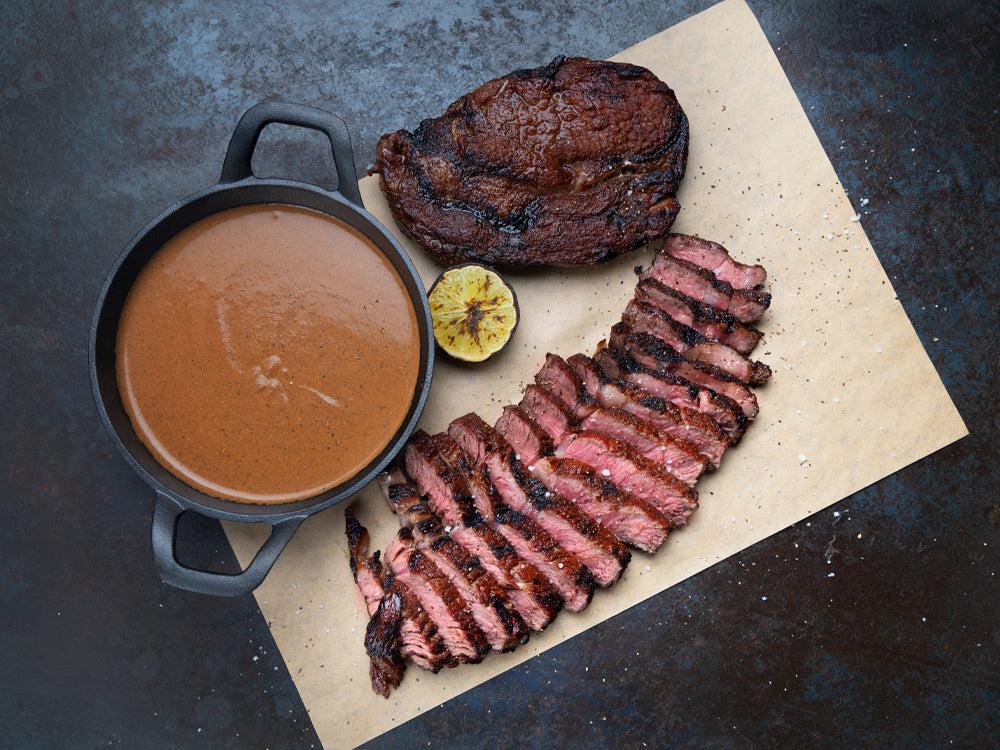 Steak mit Mole Sauce