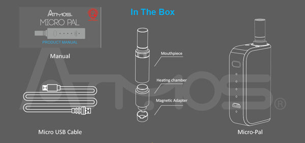 Whats in the Box for Atmos Micro Pal Wax Vaporizer