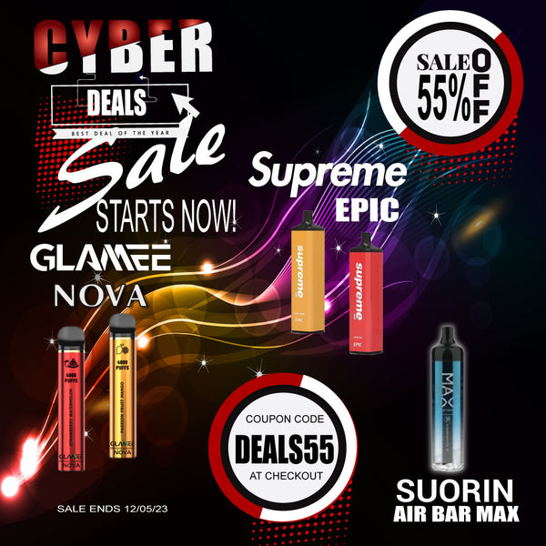 Black Friday Cyber Monday Deals Deals Save 55% of Select vapes
