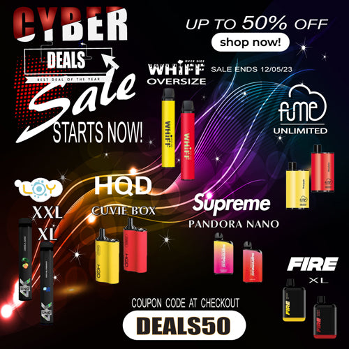 Cyber Deals Save 50% on Select Vapes