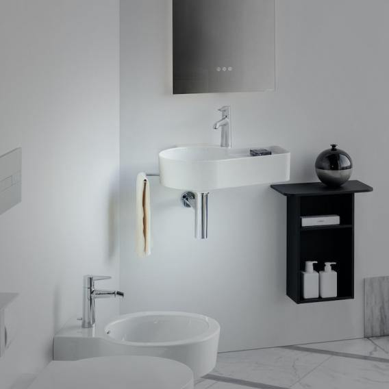 bathroom sink with towel rail