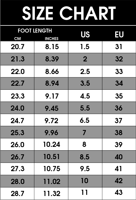 Size chart NEW