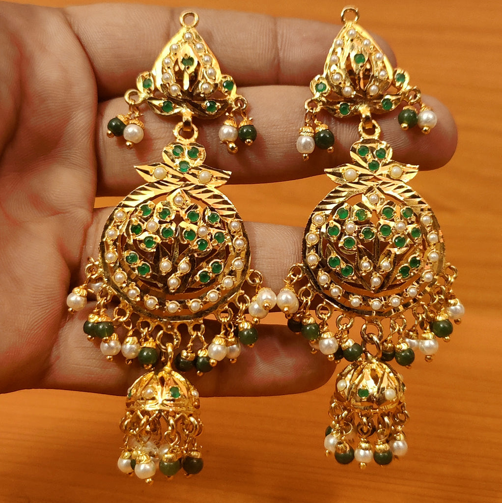 Ruby Diamond Look Gold Plated Flower look Studs – Sanvi Jewels