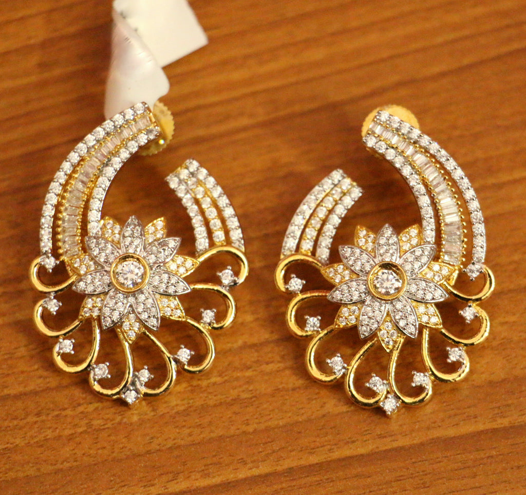 Ruby Diamond Look Gold Plated Flower look Studs – Sanvi Jewels