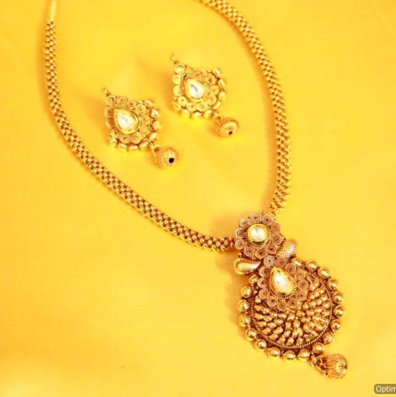 KUNDAN POLKI REAL GOLD LOOK NECKLACE SET – Sanvi Jewels