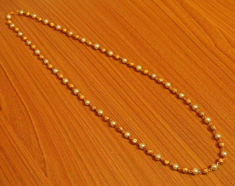 Sunset Pearls in Yellow Gold– FRAME CHAIN