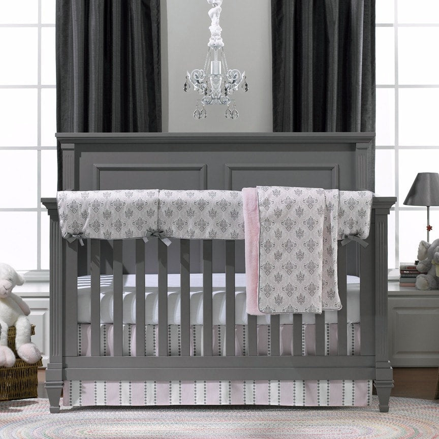 Mist and Gray Chevron Crib Blanket | Carousel Designs