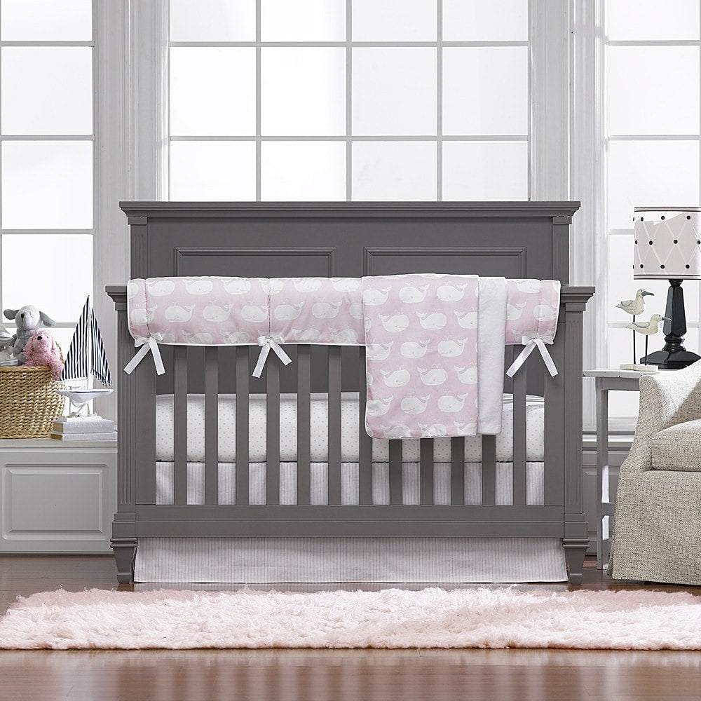 Pink Whales Crib Bedding | Nautical Crib Bedding